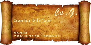 Csorba Gábor névjegykártya